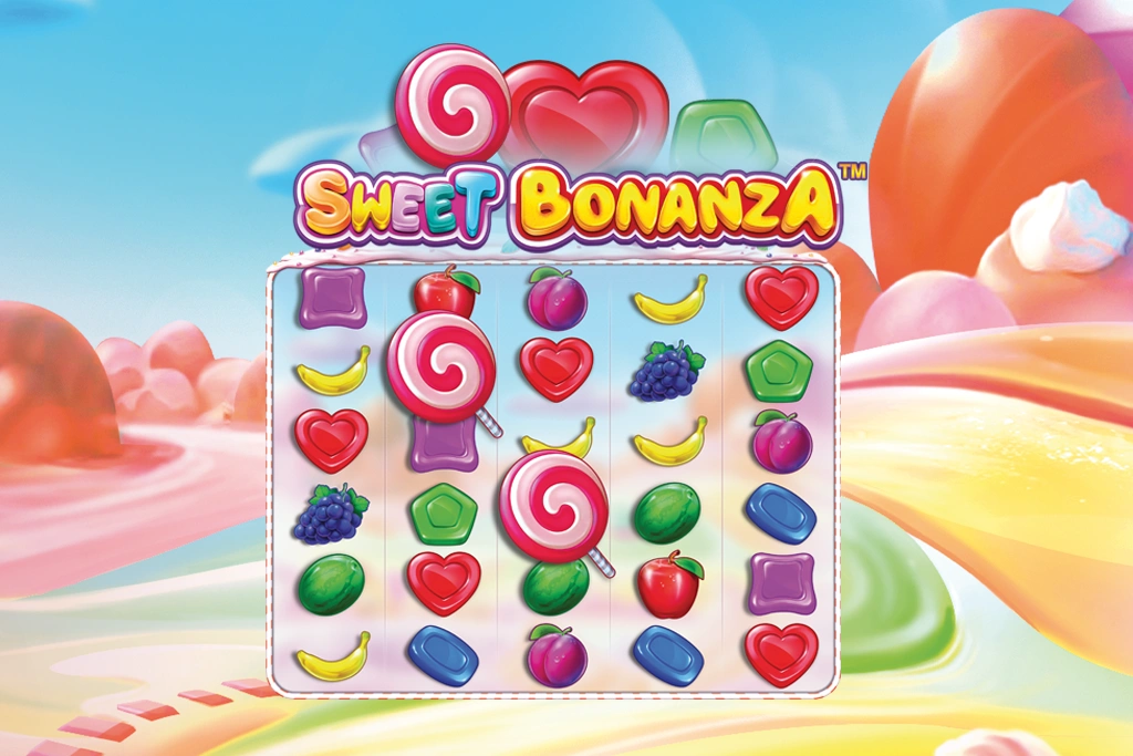 Renkli grafiklere sahip Sweet Bonanza slot makinesi