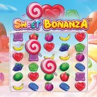 Bahisbey giriş ile Sweet Bonanza slot oyunu, meyve ve şeker dolu makaralar